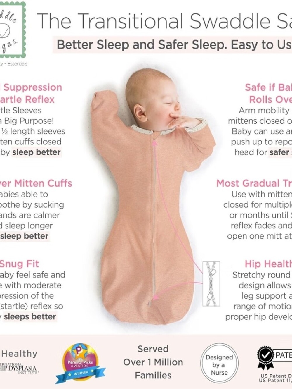 SwaddleDesigns Transitional Swaddle Sack - Picture 5 of 10